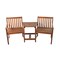 Northlight 3-Piece Brown Acacia Wood Jack and Jill Chair With Table Outdoor Patio Set 70"
